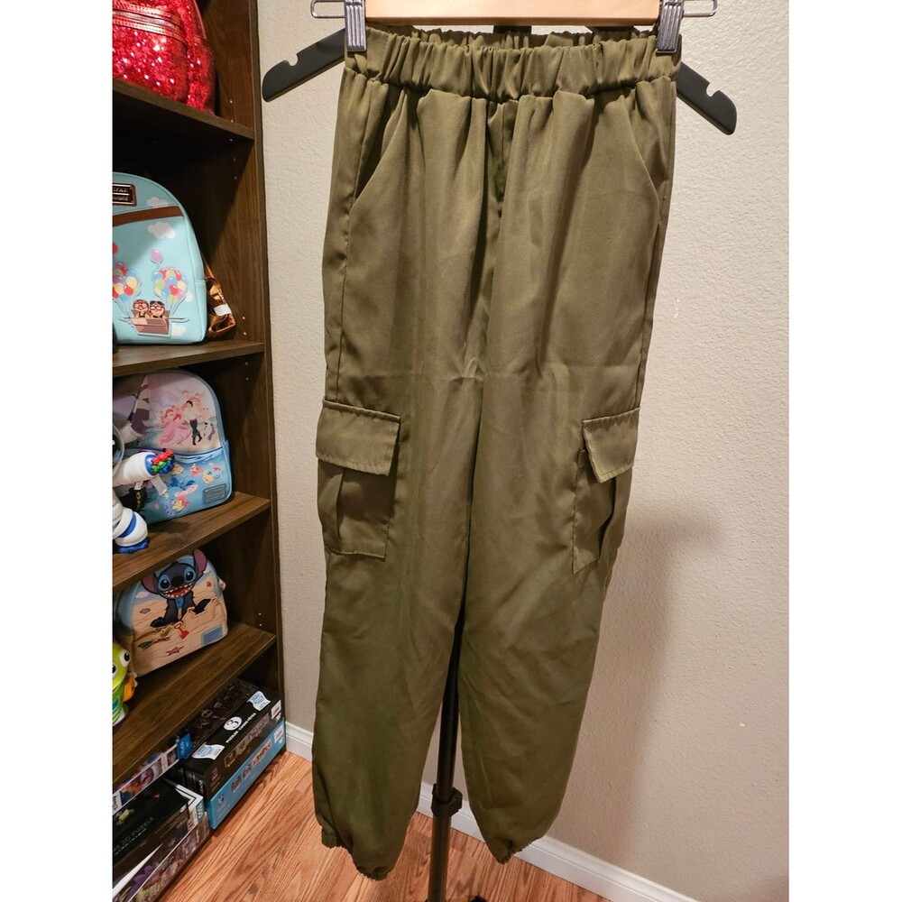 SHEIN Girl's Olive Utility Cargo Joggers